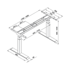 Phụ Kiện Bàn Nâng Hạ Điện Tử 2 Chân Hafele 633.44.061 ảnh 2