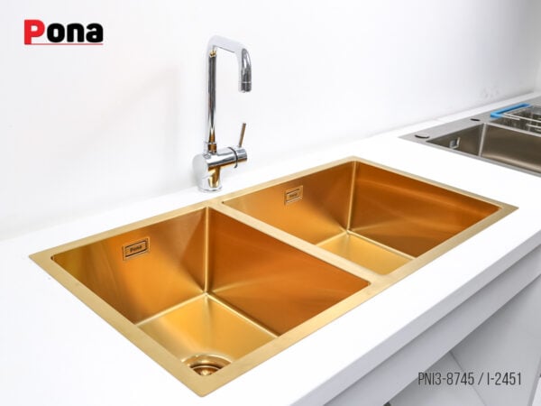 Bồn Rửa Chén 2 Hố INOX304 Pona PNI3-8745 – ảnh 2