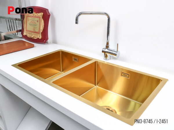 Bồn Rửa Chén 2 Hố INOX304 Pona PNI3-8745 – ảnh 3
