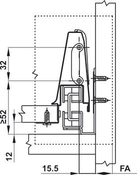 Ray hộp Alto giảm chấn H84mm Hafele 552.03.785 – ảnh 2