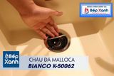 Chậu đá Malloca Bianco K-50062 / Màu kem / Phủ nano kháng khuẩn