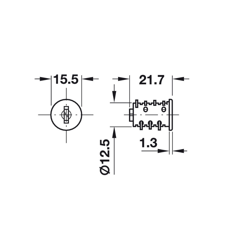 Ruột khóa tủ Symo 3000 Hafele 210.41.611 – ảnh 2