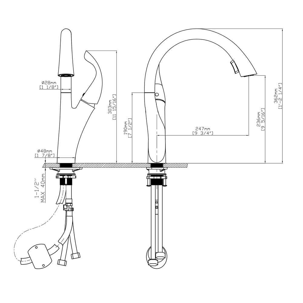 Vòi rửa chén nóng lạnh Pan-tree Ecalite EF-K624C – ảnh 3