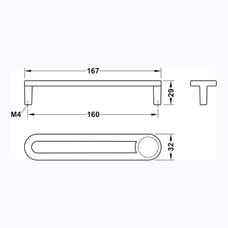 Tay nắm tủ Hafele 106.70.175 – ảnh 3