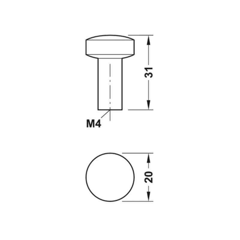 Tay nắm cửa tủ tròn Hafele 110.35.371 – ảnh 3