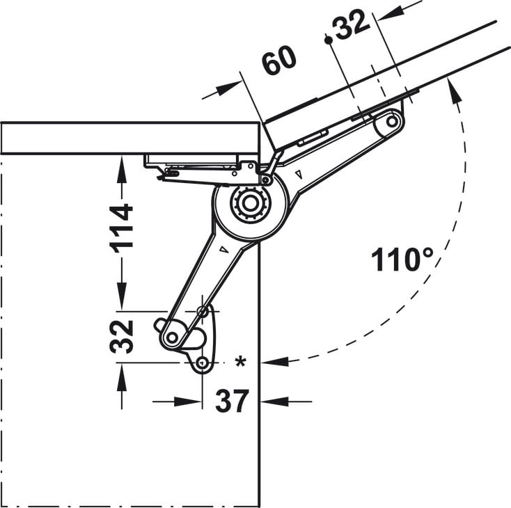 Tay nâng 1 cánh Hafele 373.66.612 – ảnh 4