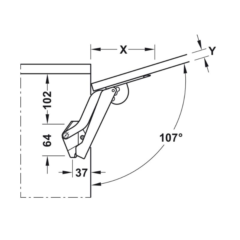 Tay nâng 1 cánh Hafele 493.05.911 – ảnh 6