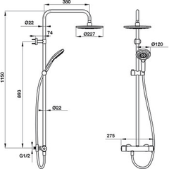 Thanh sen kết hợp Intensity Hafele 495.60.101 ảnh 2