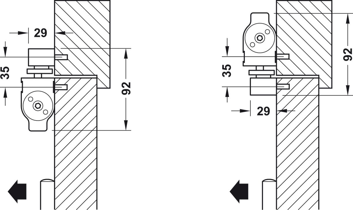 Thiết Bị Đóng Cửa Tự Động 80Kg DCL83 Hafele 931.84.289 - So sánh thiết bị đóng cửa tự động 80Kg DCL83 Häfele 931.84.289 với phương án khác