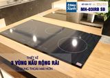 Bếp điện từ 3 vùng nấu Malloca MH 03IRB SB / Bếp 2 từ 1 điện, kính Eurokera chấm bi