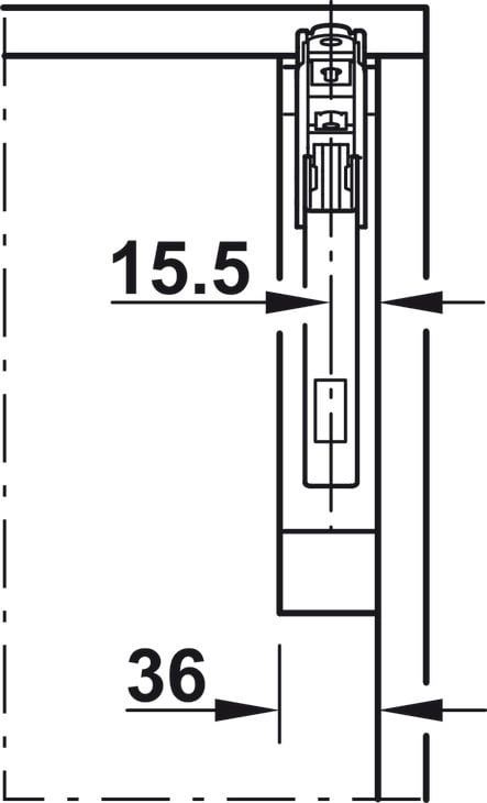 Bộ hộp lực Flap Fitting đơn Model C Hafele 372.91.408 – ảnh 5