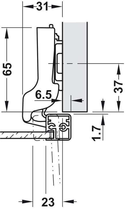 Bản lề Metalla giảm chấn Hafele 311.68.511 – ảnh 2