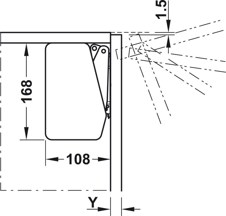 Bộ hộp lực Flap Fitting đơn Model C Hafele 372.91.408 – ảnh 3