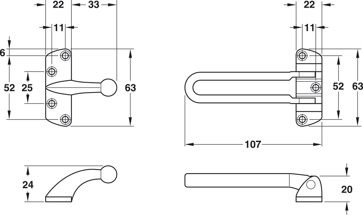 Chốt cửa an toàn niken mờ Hafele 911.59.156 – ảnh 2