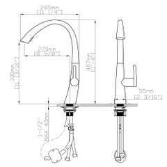 Vòi rửa chén nóng lạnh S-curve Ecalite EF-K114B ảnh 3