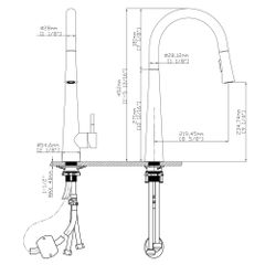 Vòi rửa chén nóng lạnh dây rút Pull-down Ecalite EF-K149B ảnh 2