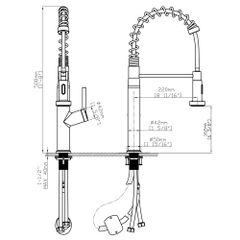 Vòi rửa chén nóng lạnh Pull-out Ecalite EF-K541C ảnh 3