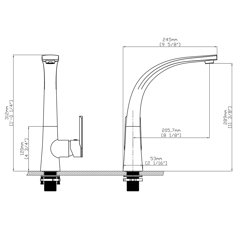 Vòi rửa chén nóng lạnh S-style Ecalite EF-K547C – ảnh 3