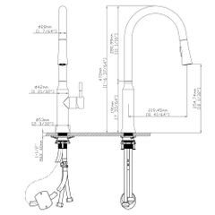 Vòi rửa chén nóng lạnh dây rút Pull-down Ecalite EF-K134B ảnh 3