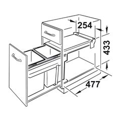 Thùng rác đôi Hafele Hailo Tandem 3663-10 502.72.761 ảnh 2