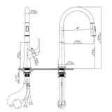 Vòi rửa chén nóng lạnh dây rút Pull-out Ecalite EF-K569BR