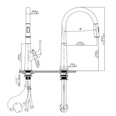 Vòi rửa chén nóng lạnh dây rút Pull-out Ecalite EF-K569C ảnh 2