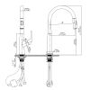  Vòi rửa chén nóng lạnh dây rút Pull-out Ecalite EF-K569C 