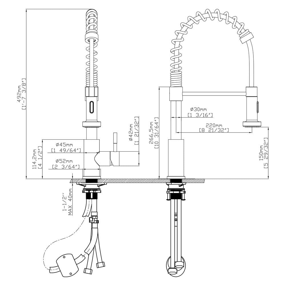 Vòi rửa chén nóng lạnh Single Control Ecalite EF-K102B – ảnh 3