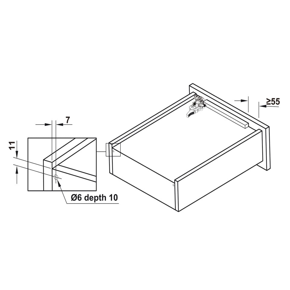 Ray âm EPC EVO giảm chấn mở toàn phần Hafele 433.32.074 - Ứng dụng của ray âm EPC EVO giảm chấn mở toàn phần Hafele 433.32.074
