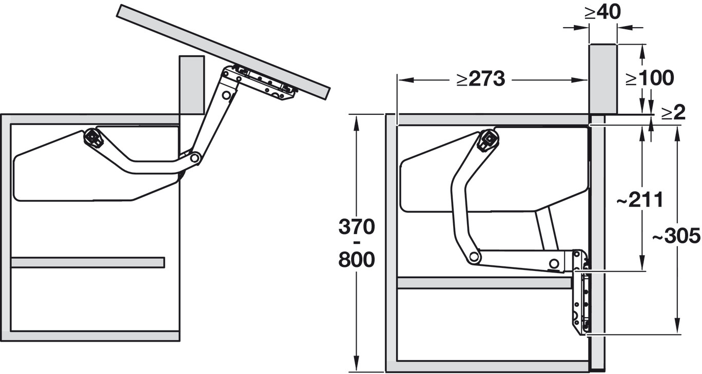 Phụ kiện tay nâng Free Swing Hafele 372.34.610 – ảnh 6