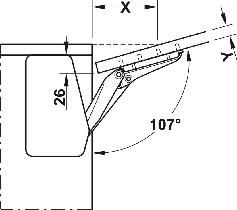 Tay nâng Free Flap 1.7 Hafele 372.91.407 – ảnh 4