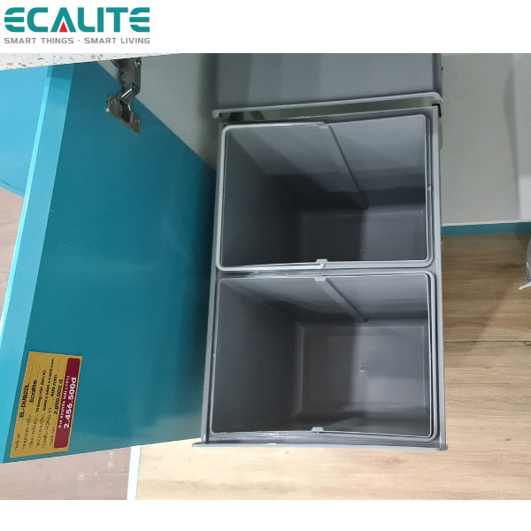 Thùng rác âm tủ Double Dustbin Ecalite EL-DUB20L – ảnh 7