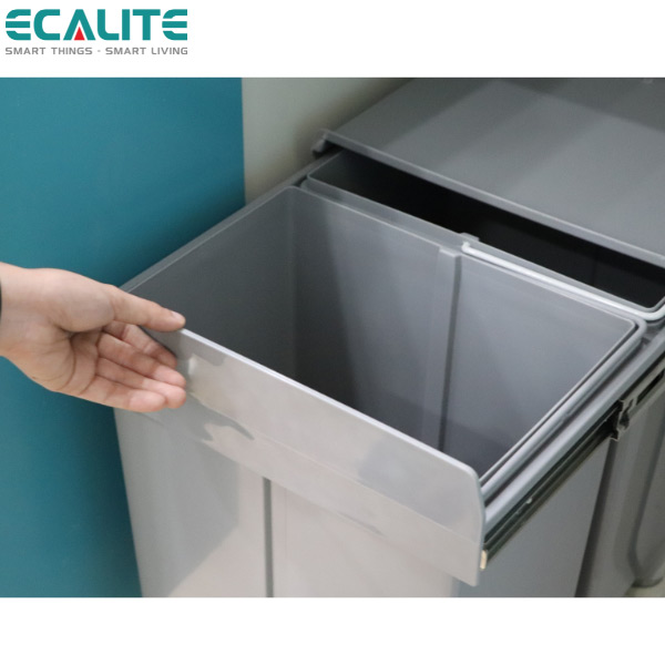 Thùng rác âm tủ Double Dustbin Ecalite EL-DUB20L – ảnh 5