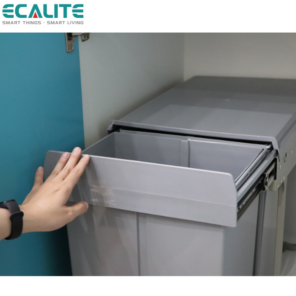 Thùng rác âm tủ Double Dustbin Ecalite EL-DUB20L – ảnh 4