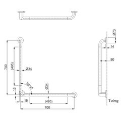 Thanh Tay Vịn ToTo T114CL9#NW1/T110D3R(x3) ảnh 2