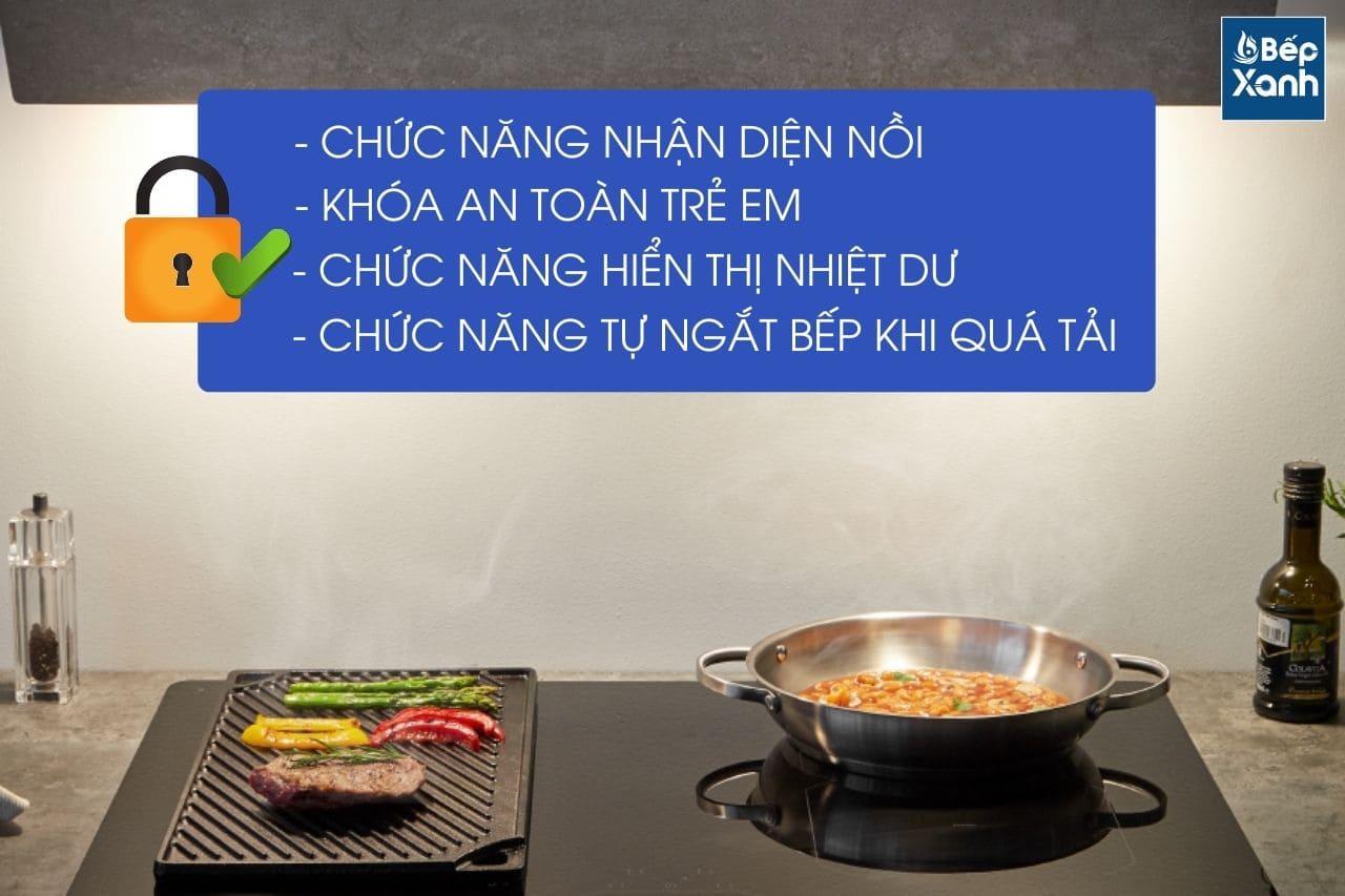 Bếp từ 4 vùng nấu Malloca MI-784 ITG / Nhập khẩu Italia, kính Ceramic - Công suất và chức năng nấu của MI-784 ITG Bếp từ 4 vùng nấu Malloca MI-784 ITG / Nhập khẩu Italia, kính Ceramic - Công suất và chức năng nấu của MI-784 ITG