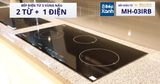 Bếp điện từ 3 vùng nấu Malloca MH-03IRB / 2 Vùng từ 1 vùng điện, kính Eurokera