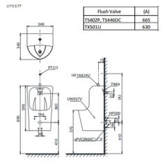 Bồn Tiểu Nam Treo Tường ToTo UT557T ảnh 2