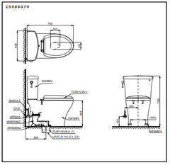 Bàn Cầu Hai Khối ToTo CS986GT9 ảnh 2