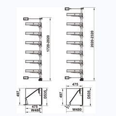 Tủ đồ khô Hafele 595.82.805 - Chiều cao: 1720 - 2020 mm ảnh 4
