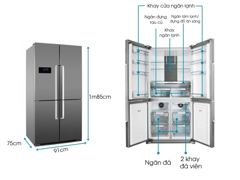 Tủ lạnh 4 Cánh Hafele HF-SBSIB 539.16.230 - Tổng quan về tủ lạnh 4 cánh HF-SBSIB Hafele 539.16.230 Tủ lạnh 4 Cánh Hafele HF-SBSIB 539.16.230 - Tổng quan về tủ lạnh 4 cánh HF-SBSIB Hafele 539.16.230