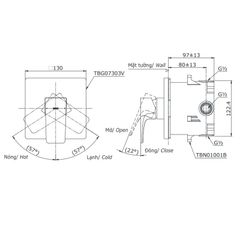 Van Điều Chỉnh Nóng Lạnh TOTO TBG07303V/TBN01001B ảnh 2