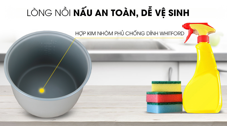 Nồi cơm nắp gài Sunhouse 1.8 lít SHD8622G – ảnh 5