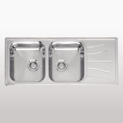 Chậu Inox 2 hộc 1 bàn DIPLOMAT 30 LUX, 80CM. Có thể xoay chiều 36x42x18 + 36x42x18