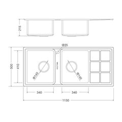 Chậu rửa chén Inox Malloca MS 8815R ảnh 2
