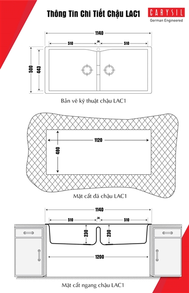 Chậu Rửa Chén Carysil LAC1 – ảnh 5