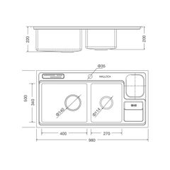 Chậu rửa chén Inox Malloca MS 8804 ảnh 3