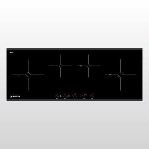 Bếp điện từ 4 vùng nấu Malloca MH-04IR S / 2 Vùng từ 2 vùng điện, kính Eurokera