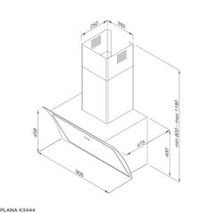 Máy hút mùi áp tường Malloca Plana K3444 ảnh 3