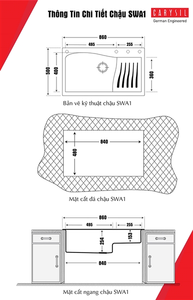 Chậu Rửa Chén Carysil SWA1 – ảnh 3